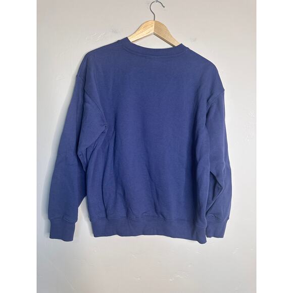 Oversized LONDON Embroidered Deep Blue Pullover Sweatshirt SMALL - Picture 4 of 5